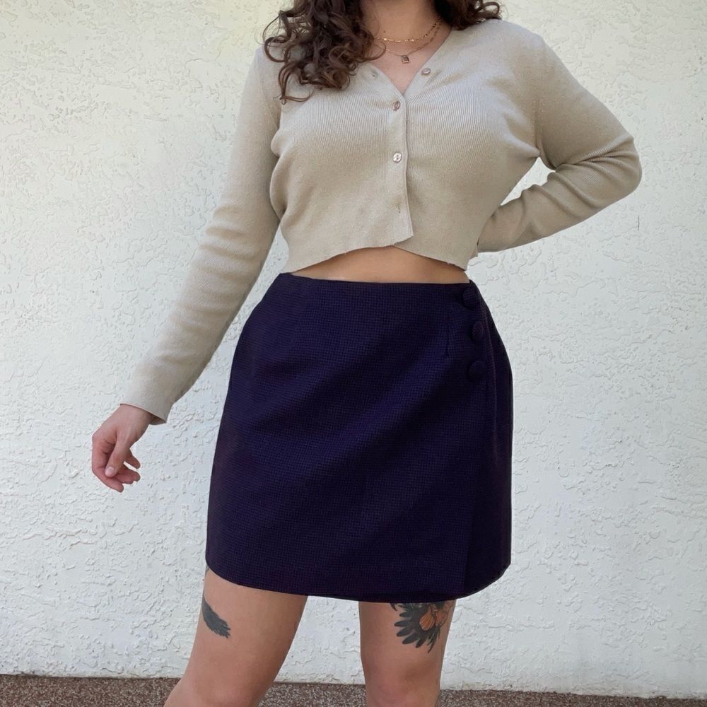 ✨ 90s Micro Plaid Mini Skirt ✨ - Picture 4 of 5